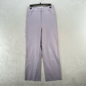 ZARA Pants Womens Large Faux Leather Wide Leg Lilac Purple Blogger Pastel